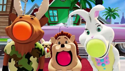 Hog Wild Pink Unicorn Ball Popper Toy - Holiday Stocking Stuffer Includes 4 Soft Foam Balls - Squeeze to Pop Air Powered Balls Up to 20 Feet - for Indoor/Outdoor Play - Gift for Kids, Girls, Boys