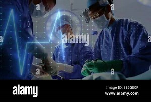 Male doctors performing thyroid surgery in operating room