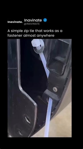 Inavinate on Instagram: "Zip ties are usually treated as disposable, but this approach completely changes how they’re used. By applying what’s known as temporary fastener logic, a standard zip tie is reengineered into a reusable, adjustable clamp suitable for site work. The key is reverse engagement—threading the tie back through the locking head or using a second tie as a release trigger—creating a secure hold that can still be undone in seconds. This method allows workers to temporarily secure