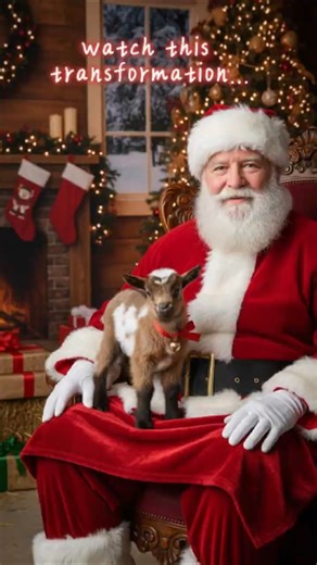 3 Seconds to Cuteness Baby Goat Meets Santa