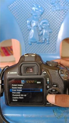 How to delete image in canon 1500d camera