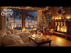 Relaxing Instrumental Christmas Music with Crackling Fireplace🔥 Cozy Christmas Ambience for Sleep 🎄