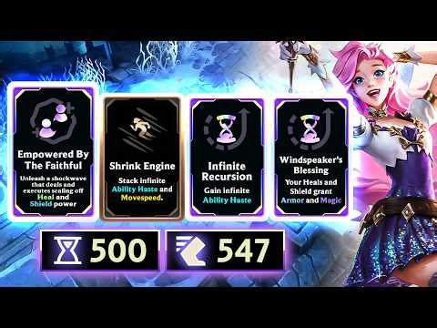 Seraphine but I BLESS my team when I heal and can EXECUTE! I also got 500 ABILITY HASTE!