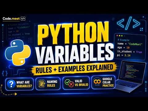 Python Variables Explained in Detail | Rules for Naming Variables | Python Tutorial for Beginners