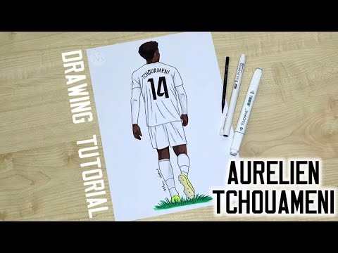 How to draw a soccer player Aurelien Tchouameni / Real Madrid