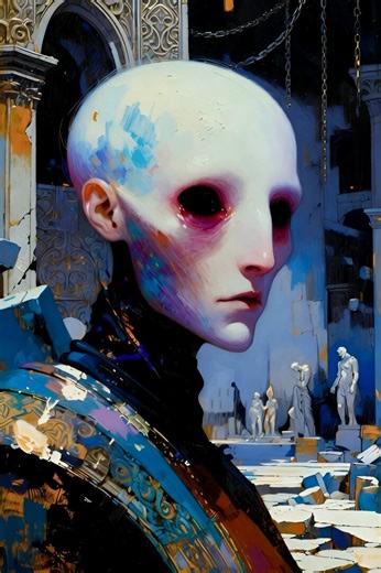 👽 ALIEN TUESDAY IS LIVE 🚀 First art drop of the day — meet the Silent Warden of the Shattered Spire. Ancient halls crumbling under forgotten stars… one lone sentinel still stands watch. What’s he guarding? What’s he waiting for? Drop YOUR alien characters, ships, scenes, or planets in the replies right now! Tag a fellow cosmic artist and let’s flood the timeline with otherworldly vibes. I will be dropping my visions in throughout the day. Who’s got the wildest alien art today? Show me 👇 #Alie