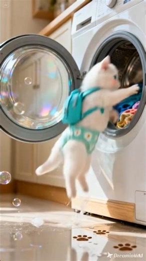 “Kitten Trapped in Washing Machine?! 😨🐾 | Funny Cat Animation Shorts”