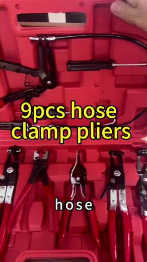 9pcs Hose Clamp Pliers Auto Tools, Long Reach Wire Spring Hose Clamp Pliers Remover for Automotive C