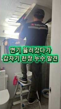 화장실 천장에서 물 떨어질때 수리방법(설명필독)#화장실누수#화장실배관누수#화장실누수탐지