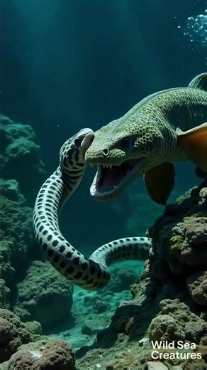 Sea Snake vs Moray Eel – Underwater Attack Caught on Camera! 😱🐍🌊 #shorts