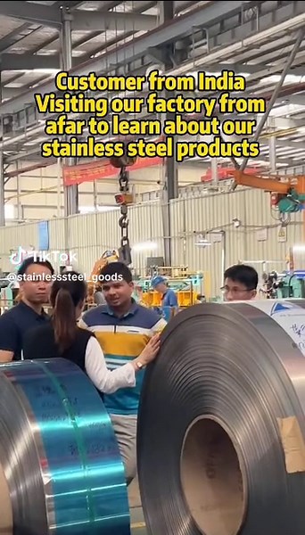 Customer from India, visiting our factory from afar to learn about our stainless steel products #StainlessSteel #stainlesssteelcoil #StainlessSteelSheet