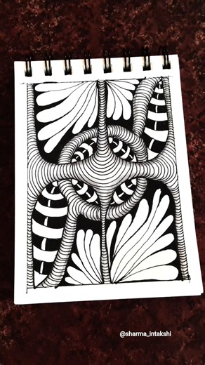 Day 10- Easy Zentangle Pattern For Beginners😍 #shorts #doodleart #zentangle #drawing #art #zendoodle