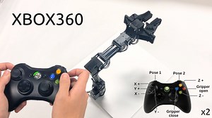 How many buttons would you need to control OpenManipulator? Once you download 2 basic packages, it supports tele-operation mode for XBOX360, PS4, RC-100 and more detailed control with Keyboard. Have fun playing with OpenManipulator !!! https://github.com/ROBOTIS-GIT/open_manipulator https://github.com/ROBOTIS-GIT/robotis_manipulator | ROBOTIS