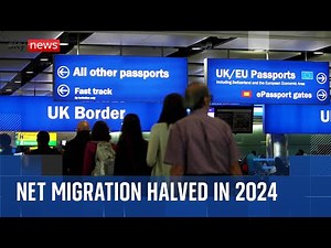 Biggest one-year drop in net migration to the UK
