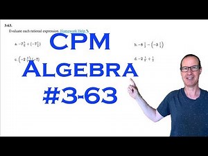 CPM Algebra Chapter 3 Problem 63