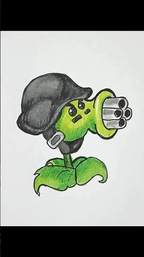 Drawing Plants vs zombies Gatling Pea #drawing #art #howtodraw #plantsvszombies
