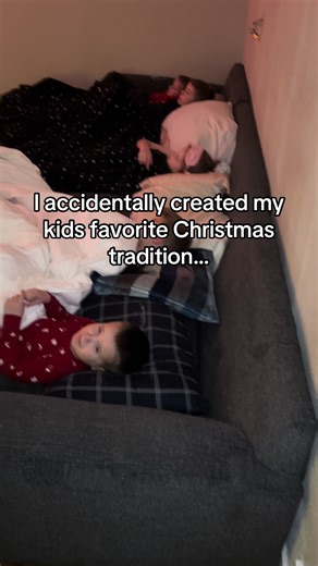 When my kids were still really little I started having them sleep in my room on Christmas Eve so that one parent could make sure they stayed in bed while the other got the presents ready. I also didn’t trust them not to sneak out and mess with the presents super early. It was a way I could control the situation a little better. Now my kids are a little older and it’s their favorite tradition. My back can’t take another night on the couch though so we are going to have to tweak things next year �