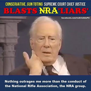 1.3M views · 2K reactions | Conservative Supreme Court Chief Justice Warren Burger called the National Rifle Association leadership "pernicious liars". Warren was an avid hunter, and he said he always had guns in his home, but he was outraged at NRA lies and misrepresentation about the 2nd Amendment. via Indivisible | Reality Check USA | Facebook