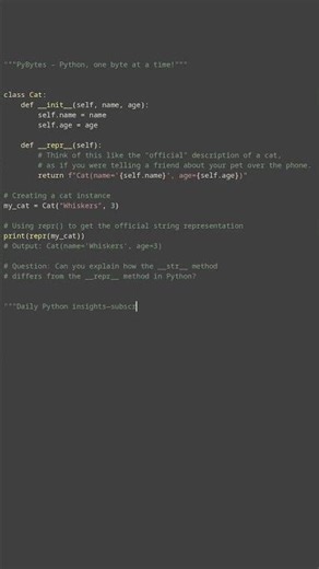 dunder method repr #python #showcase