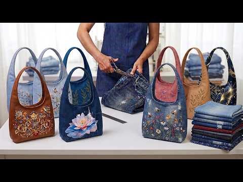 Easy! From old jeans to hobo bags |Full Cutting & Sewing Tutorial