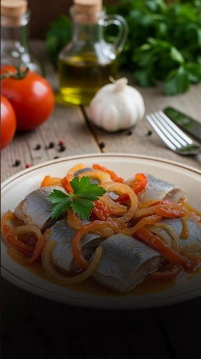 Homemade herring in tomato sauce – finger-licking good! #recipe #shorts