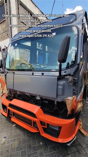 Own a Zero Mileage, ISUZU NQR 33 Seater Bus. Deposit Kes 1,370,000/- Repayment per day around Kes 6,077/- 30 days grace period. Diana Njeri 0708 211 825. #diananjeritransport #nqr #matwanaculture254 #matatuculture #fyp