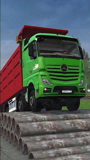 MUDRUNNER FUNNY DANCING TRUCK CROSSING PIPE #truck #automobile #brainrot