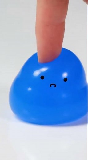 Cute Blue Water-Drop Squishy Slow Motion ASMR | Satisfying Squish Sounds