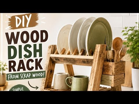 Build a simple and beautiful dish rack from discarded wood scraps