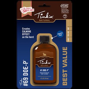 Tink's #1 Doe-P Non-Estrous Doe Urine Scent in 4oz Plastic Squeeze Bottle Deer Lure