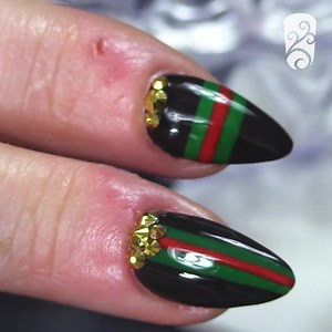 85K views · 955 reactions | Designer GUCCI nail with added bling! 螺 | Naio Nails UK | Facebook