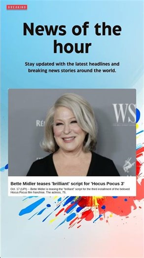 Breaking News: Bette Midler teases 'brilliant' script for 'Hocus Pocus 3' #Actress