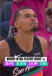 Victor Wembanyama WENT OFF in his first playoff game en route to a Spurs Game 1 victory 🔥 #wemby #basketball #nba #nbaplayoffs