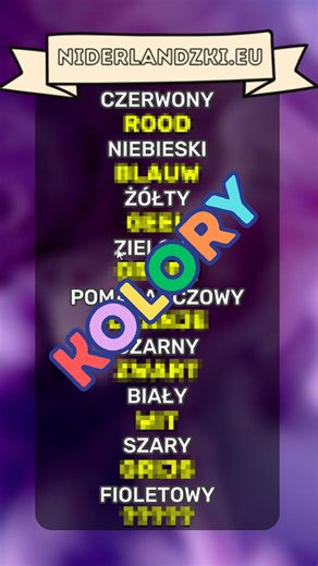 29K views · 323 reactions | Kolory po nidelrandzku. czerwony - rood niebieski - blauw zielony - groen Nauka niderlandzkiego przez powtarzanie. #niderlandzki #polacywholandii #nederlands #naukaniderlandzkiego #kolory #kleuren | Wat zeg je? Niderlandzki po polsku | Facebook