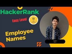 Employee Names | HackerRank Problems | HackerRank Solution | Easy & Simple Solution | SQL