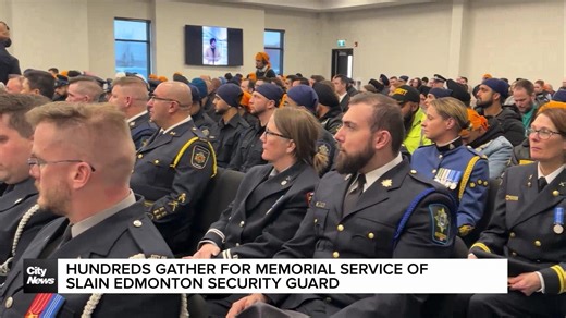 Community members, first responders honour Edmonton security guard killed on the job