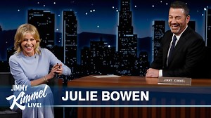 Julie Bowen on guest hosting Kimmel, MAYBE causing Jacob Elordi’s break up & new podcast Quitters... | Jimmy Kimmel Live