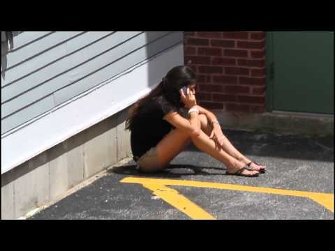 Thin Young Female Smoker Smoking Cigarettes