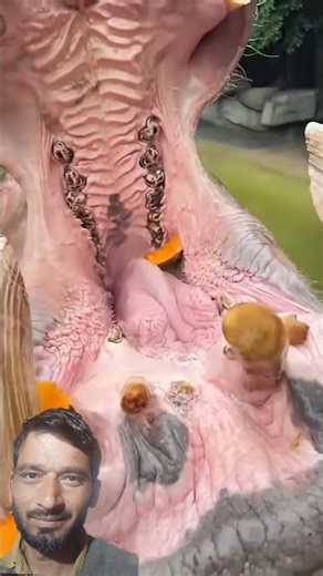 Hungry Hippo Eating Giant Watermelon 🍉🦛 | Funny Animal Moment #shorts