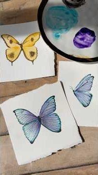 How to paint a watercolor butterfly us🦋 #watercolortutorial #beginnerwatercolor #arttutorial