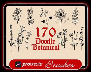 170 Procreate Doodle Botanical Flower Stamps Flower Tattoo Brushes Full Pack Procreate Floral Brushes Botanical Stamps Bouquet Stamps Brush - Etsy France