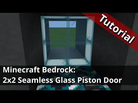 Minecraft Bedrock: 2x2 Seamless Glass Piston Door Tutorial
