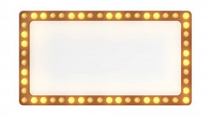 Marquee light board sign retro on white background. 3D rendering
