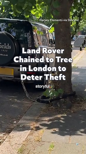 14K views · 48 reactions | Land Rover Chained to Tree in London to Deter Theft | storyful | Facebook