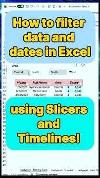 How to filter data and dates in Excel using Slicers and Timelines! #excel #spreadsheets #Finance