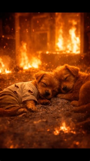 Poor puppy’s house was burned 🥲 two dogs laughing on them#trending #shorts #youtubeshorts #puppy