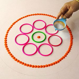 279K views · 2.5K reactions | Easy & Simple Flower Rangoli Design For Festivals | Easy Kolam Design #rangoli #Simplerangoli #rangolibyjayanthig #satisfyingvideo #satisfying #relaxingvideo #relaxing #Hobbyideas #jayanthig #rangolidesign #diydecor | Simple Rangoli | Facebook