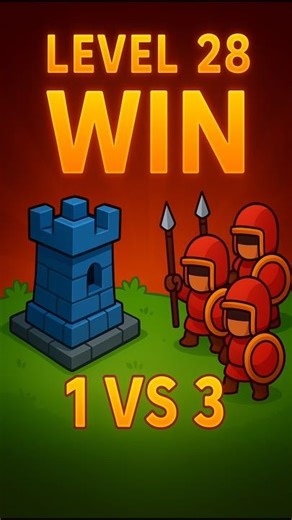 Tower War Level 28 | Extreme 1 vs 3 Win 😳🔥 | Pro Strategy Gameplay