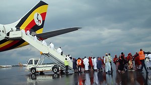4.6K views · 368 reactions | Uganda Airlines operates historic inaugural pilgrimage flight for Hajj 2023. #UGAirlinesToMecca #FlyUgandaAirlines | Uganda Airlines | Facebook
