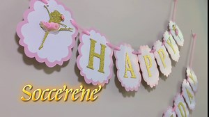 Ballerina Happy Birthday Banner, Ballerina Theme Party, Dance Theme Decor, Ballerina Party Decorations